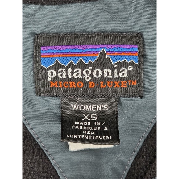Patagonia Fleece Women's Sz XS Black 1/4 Zip Pullover Micro D-Luxe USA - Picture 7 of 7